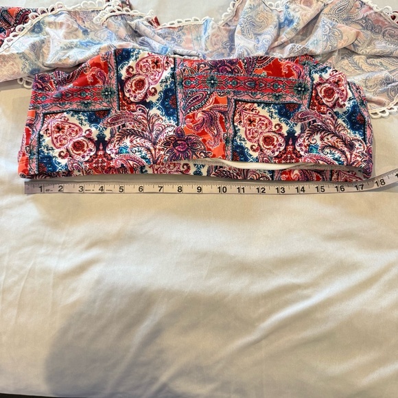 Swimsuits For All Bikini Red and Blue Floral Cold Shoulder Women's Size 20 - Picture 11 of 13